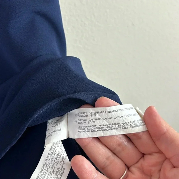 Zara Navy Blue Fit & Flare Mini Dress w/ a cutout bow back design size small - Picture 5 of 11